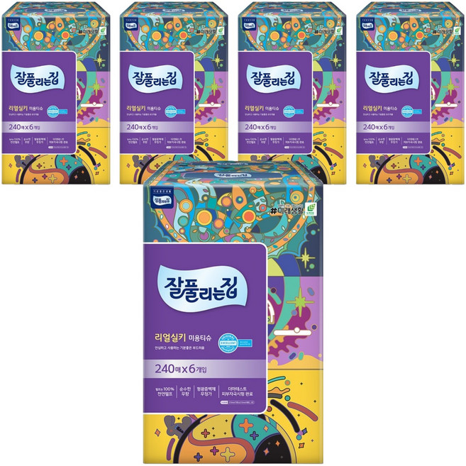잘풀리는집 천연펄프 미용티슈 2겹, 240매입, 30개