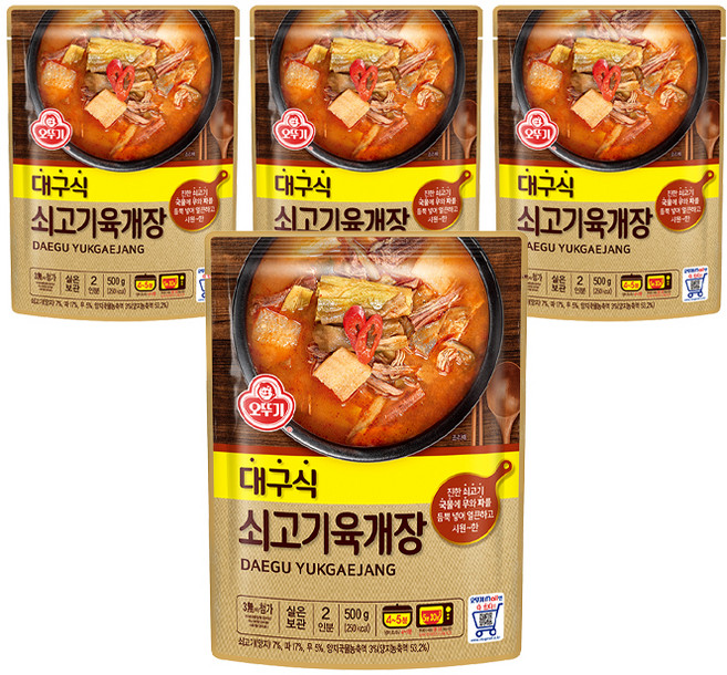 오뚜기 대구식 쇠고기육개장, 500g, 4개