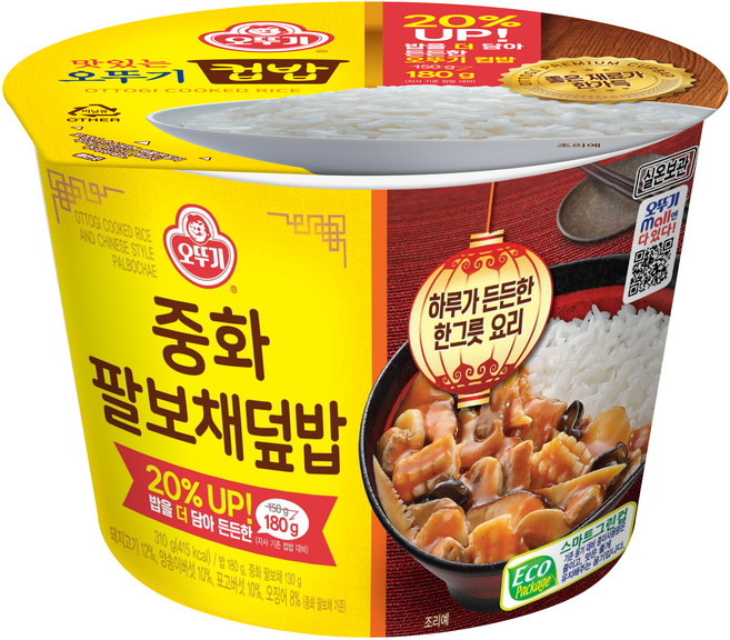 오뚜기 컵밥 중화팔보채덮밥, 310g, 1개