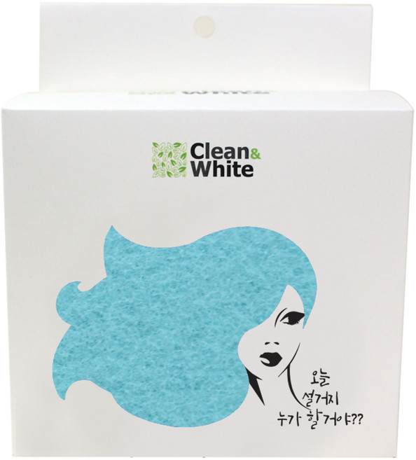 클린앤화이트 무흠집 구리나노 파스텔 수세미 스카이블루, 8개입, 2개