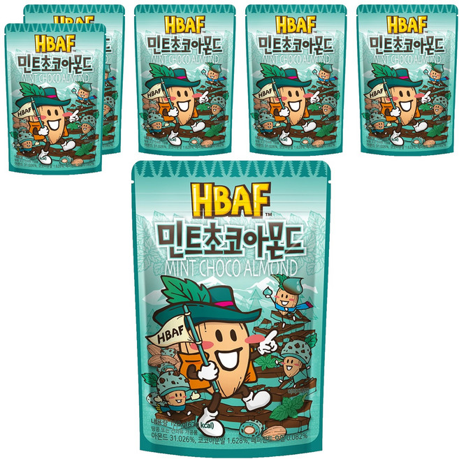 바프 민트초코 아몬드, 120g, 6개