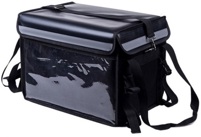 보온보냉 지지대타입 오토바이 배달가방, 블랙