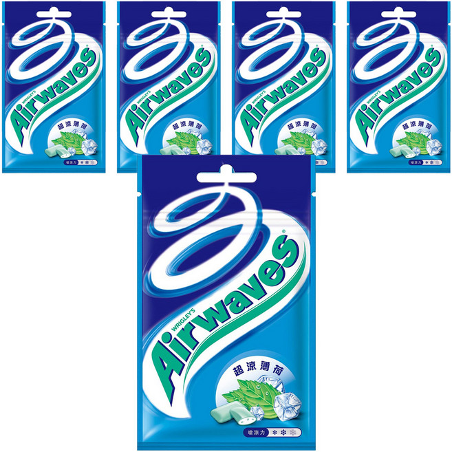 Airwaves 超涼無糖口香糖 超涼薄荷口味, 28g, 5包