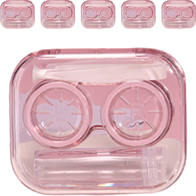 FTSY 휴대용 렌즈 케이스, 벚꽃가루, 6개