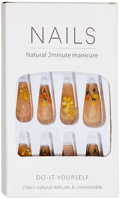 Paula's Nail 寶拉美甲 星月蝴蝶美甲貼片, CP89062 T型超長款, 1盒