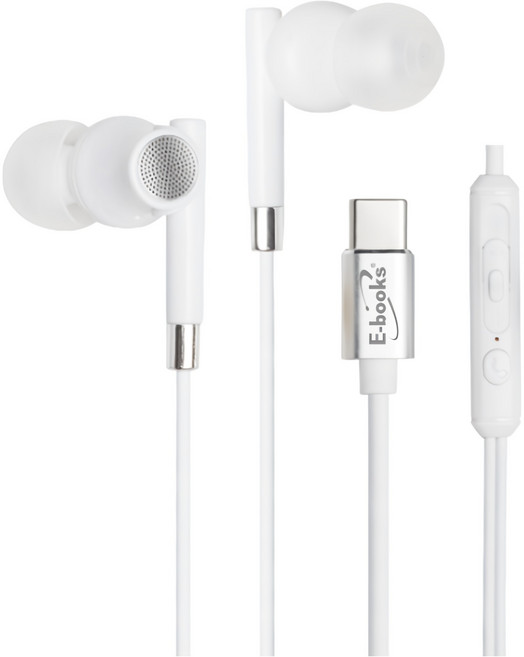 E-books SS35 Type-C磁吸式入耳式耳機 高解析音質 防掉落設計, E-EPA240, 白色