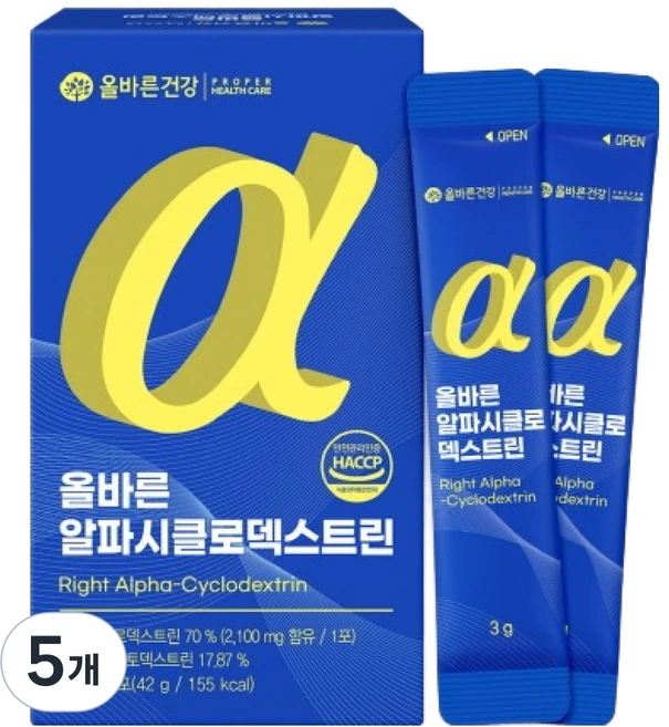 올바른건강 리얼 알파시클로덱스트린 14p, 42g, 5개 - 쿠팡