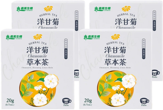 義美生機 洋甘菊草本茶, 4盒, 10包, 2g