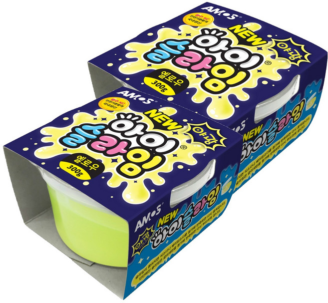 아모스 아이슬라임, 야광옐로우, 300g, 2개