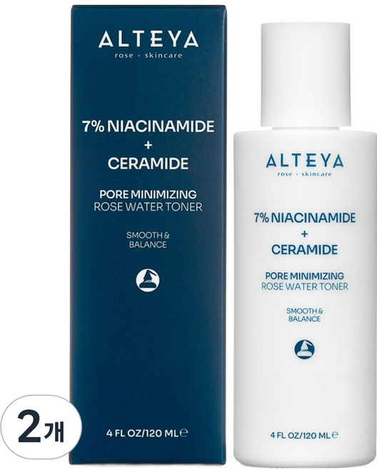 ALTEYA organics 保加奧圖 毛孔收縮玫瑰水化妝水, 2個, 120ml