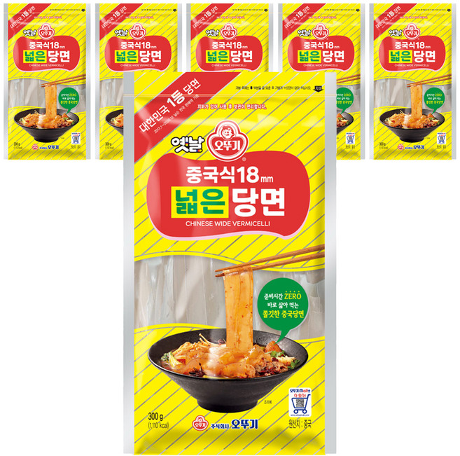 오뚜기옛날 중국식18mm 넓은당면, 300g, 6개