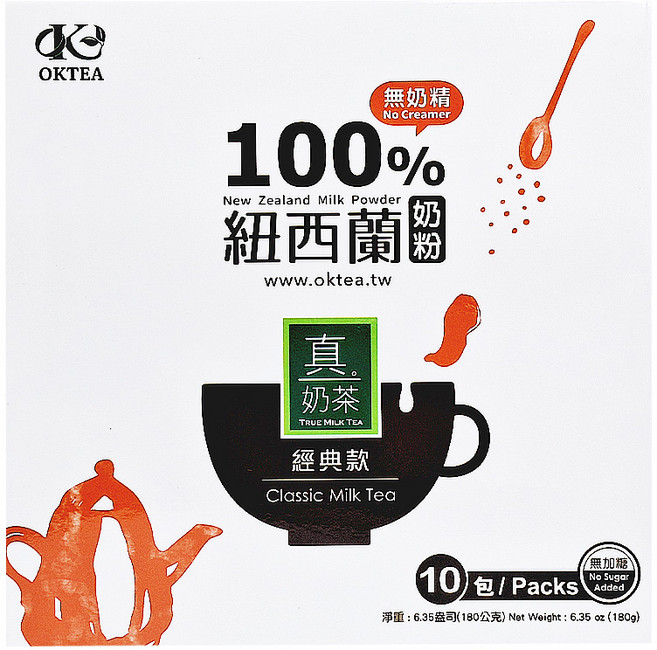 歐可茶葉 英式真奶茶 經典款 無加糖二合一, 18g, 10包, 1盒