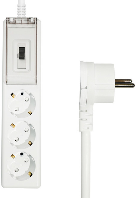 써지오 고용량 납작 슬림 안전 멀티탭 3구 DH-3039-BM, 화이트, 1개, 4.5m