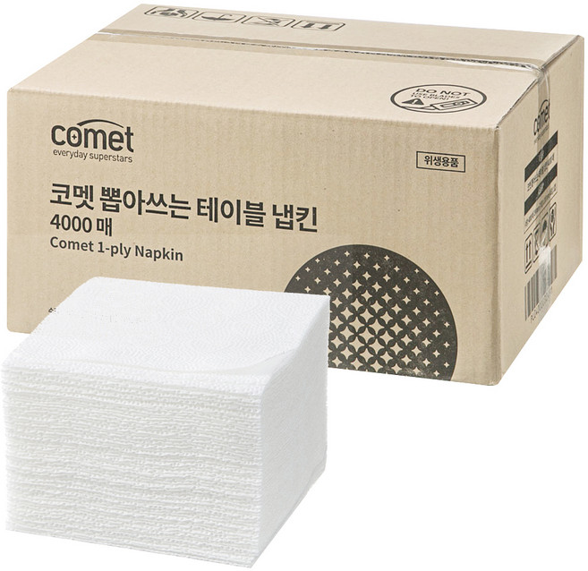 코멧 뽑아쓰는 테이블 냅킨, 흰색, 1개, 4000개입