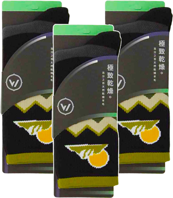 WOAWOA 極致速乾羊毛登山襪 Set 3雙, 日出玉山