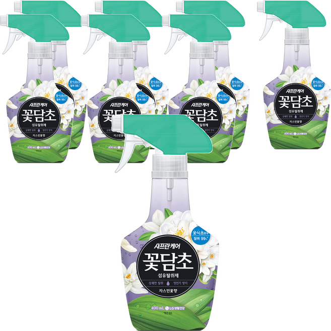 샤프란 꽃담초 섬유탈취제 자스민꽃향 본품, 400ml, 8개