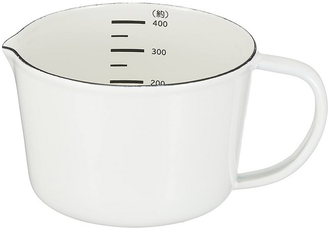 PEARL LIFE 珍珠金屬 Blanc Kitchen 系列 琺瑯量杯 HB-4434, 白色, 400ml, 1個