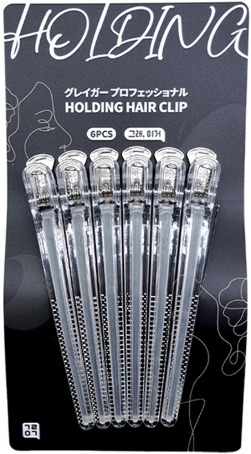 그레이거 홀딩 실리콘코어 헤어클립 6p, 화이트, 1개
