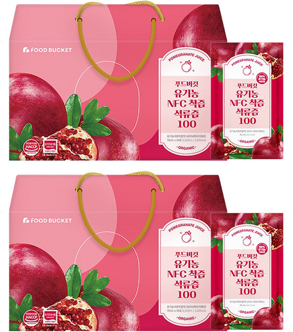 푸드버킷 유기농 NFC 착즙 석류즙 100, 70ml, 60개