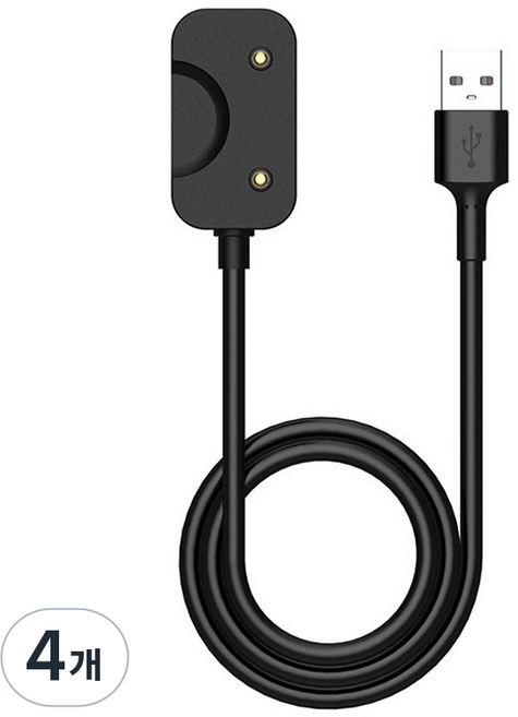루아러블 갤럭시 핏3 USB 충전 케이블 크래들 충전독 1m, 블랙, 4개