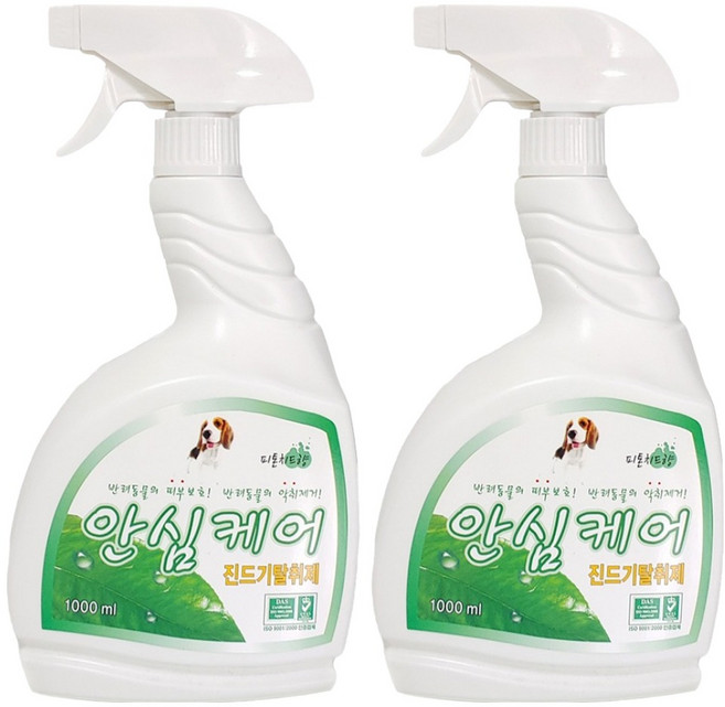 인터펫코리아 반려견 안심케어 진드기 제거용 탈취제, 혼합색상, 1L, 2개
