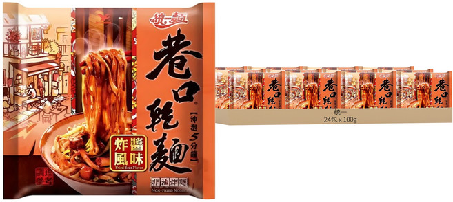 統一 巷口乾麵 炸醬風味 100g, 24包
