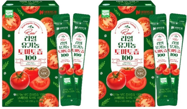 네이처드림 리얼 유기농 토마토즙 100, 2개, 280g