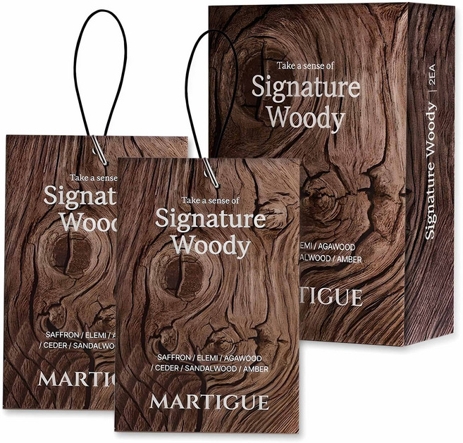 마르티그 퍼퓸 샤쉐 차량용 방향제 2p, 1세트, 시그니처 우디