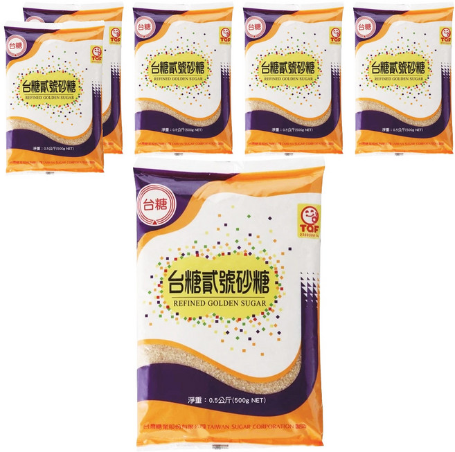 台糖 貳號砂糖, 500g, 6包