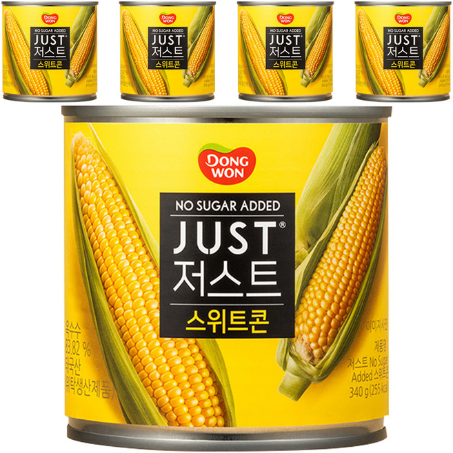 동원 JUST 노슈가 스위트콘, 340g, 5개