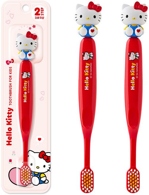 아텍스 산리오캐릭터즈 헬로키티 피규어 유아 칫솔 STEP2, 혼합색상, 1개입, 3개
