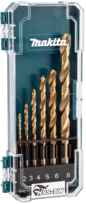 Makita 牧田 台灣公司貨 金屬直柄鑽頭組 D-72833 HSS-TiN 6支, 1組