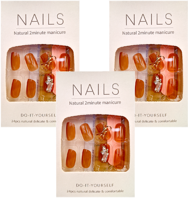 Paula's Nail 寶拉美甲 星月蝴蝶貓眼美甲貼片, 單色, 3入