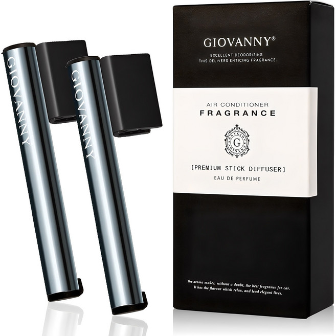 GIOVANNY 스틱 차량용 방향제 케이스 2p + 리필 2g 4p, 피코크 블루(블랙체리), 1세트