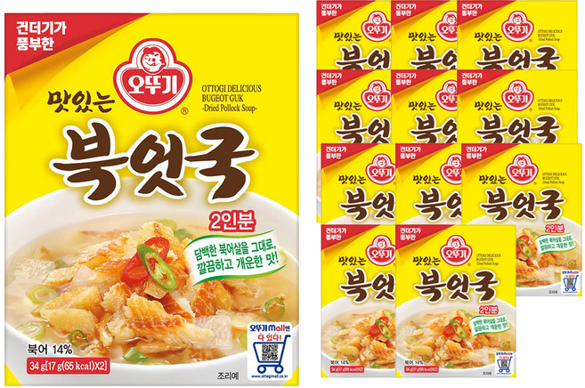 오뚜기 맛있는 북어국, 34g, 12개