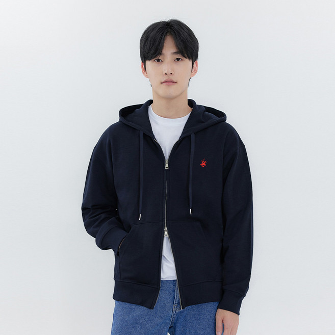 비버리힐스폴로클럽 남녀공용 2WAY 자수 로고 특양면 후드 집업 CPO9T00