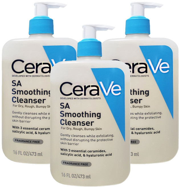 CeraVe 適樂膚 水楊酸煥膚淨嫩潔膚露, 473ml, 3瓶
