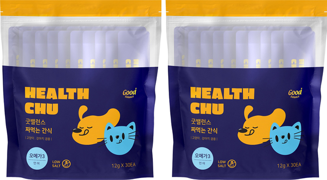 굿밸런스 반려동물 짜먹는 간식 30p, 연어, 360g, 2개
