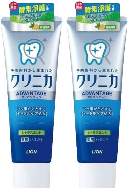 LION 獅王 固齒佳 酵素淨護牙膏 柑橘薄荷, 130g, 1入, 2條