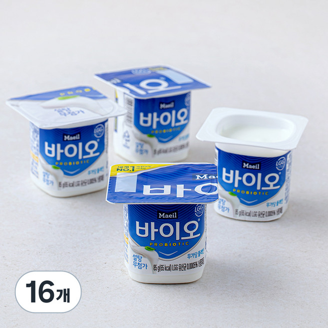 매일바이오 무가당 플레인, 85g, 16개