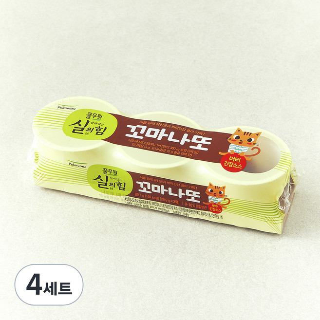 풀무원 살아있는 실의힘 꼬마나또 버터 간장소스, 29.9g, 3개입, 4개