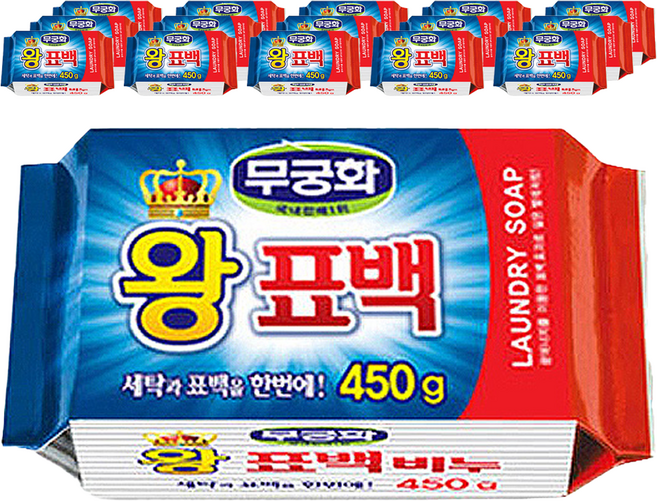 무궁화 왕표백비누, 450g, 16개