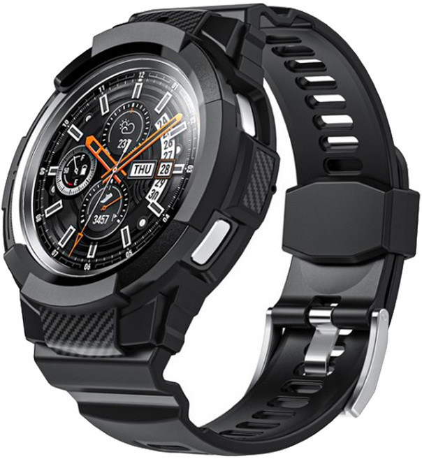 아이몰 갤럭시워치 호환 스포츠 일체형 사이드 풀커버 스트랩, 블랙, 1개