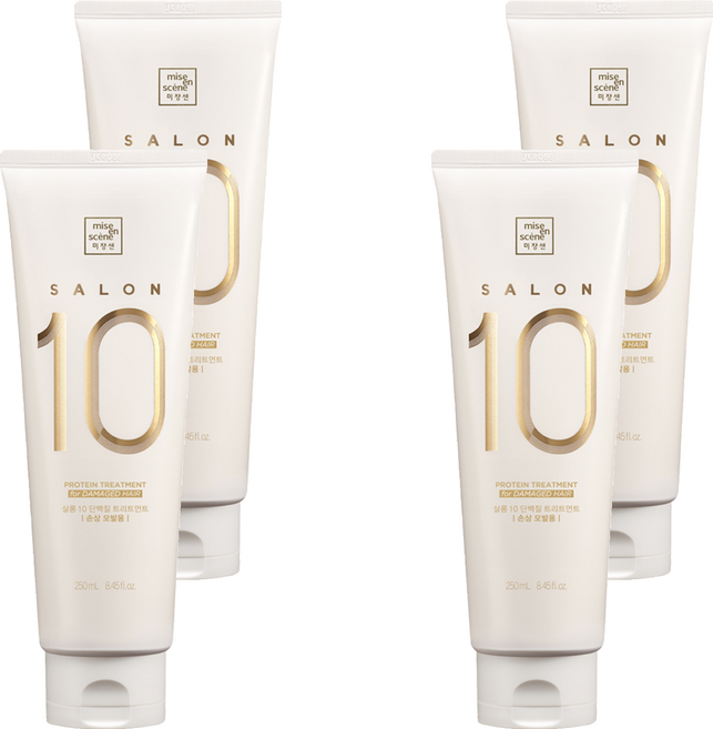 미쟝센 살롱10 단백질 트리트먼트 손상모발용, 250ml, 4개