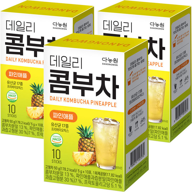 Danongwon 每日康普茶 鳳梨, 5g, 3個, 10入