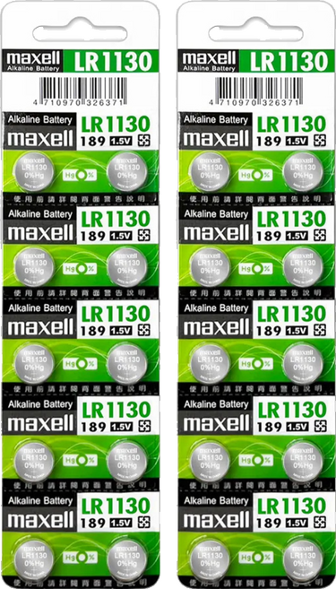 maxell 台灣公司貨 鹼性鈕扣型電池 LR1130, 10顆, 2組