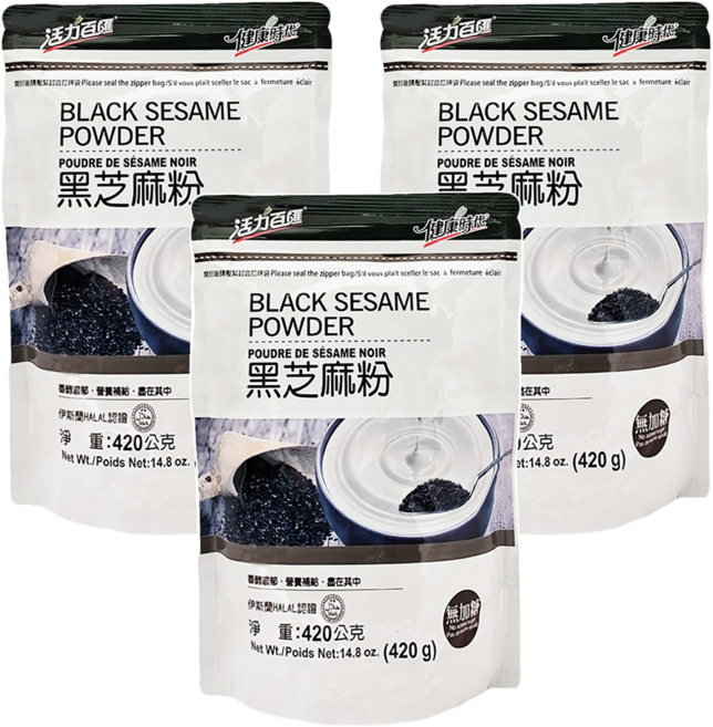 健康時代 黑芝麻粉 無加糖, 420g, 3包