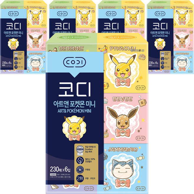 CODI 寶可夢雙層迷你抽取式面紙 隨機出貨, 230張, 30盒