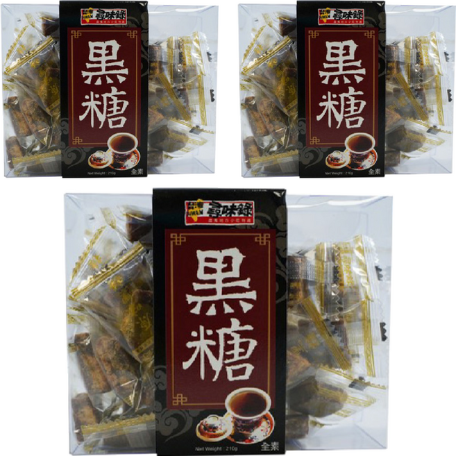 台灣尋味錄 原味黑糖, 210g, 3盒