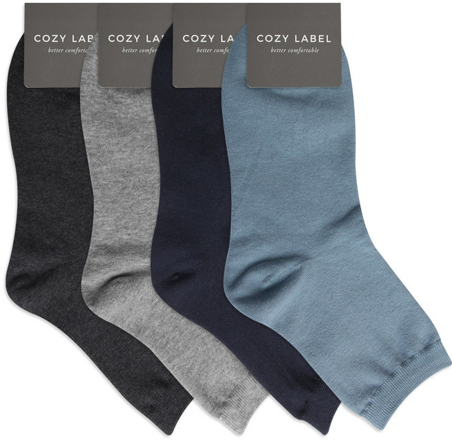 코지라벨 무지 중목 12컬러 양말 4족 세트 E